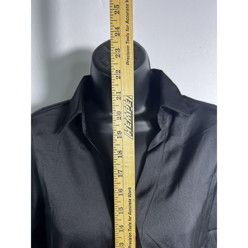 Chloe Kristyn Shirt Womens‎ XS Black Button Front Long Sleeve Blouse Top - Picture 2 of 7